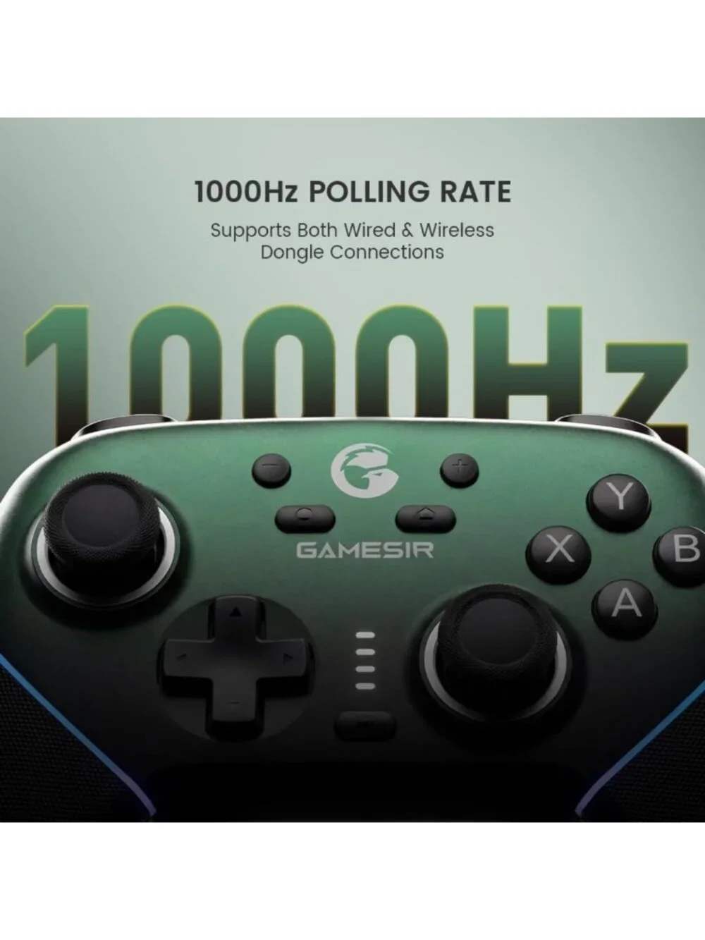 Wireless Gaming Controller for PC/Switch/iOS/Android, RGB Lighting, Hall Effect